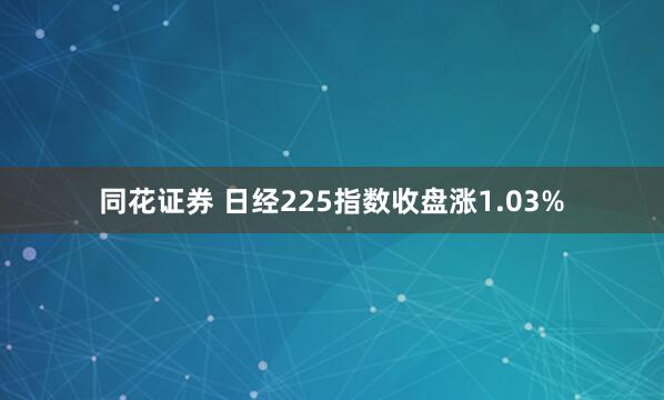 同花证券 日经225指数收盘涨1.03%